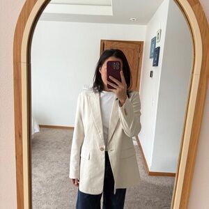 LOFT Oversized Long Linen Blend Blazer Size 4